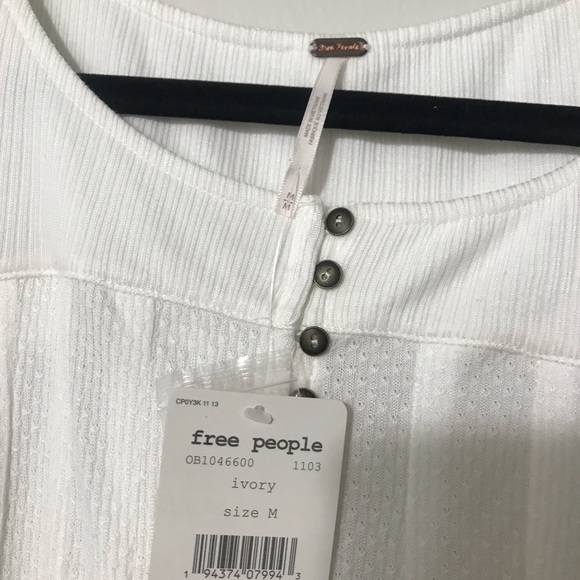 Free People Ivory Devin Textured Knit Long Sleeve - Picture 5 of 7